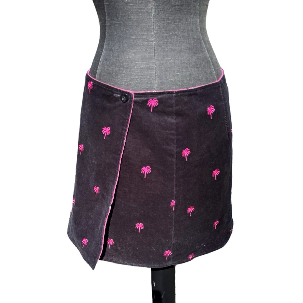 Lilly Pulitzer Skirt Size 6 Vintage Pink Reversible Dog and Palm Tree Embroidery - Picture 4 of 7